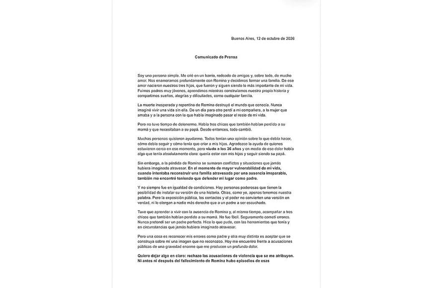 El descargo de Giordano.