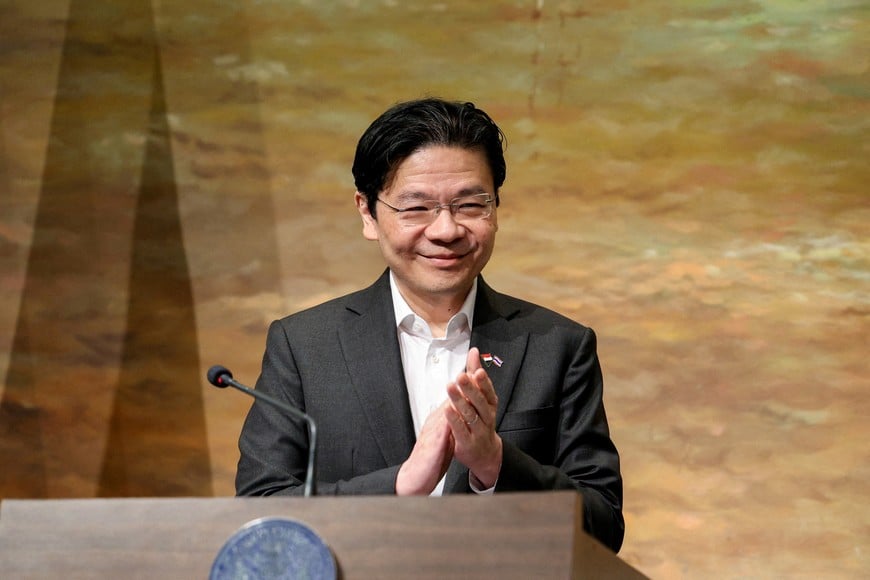 Singapore's Prime Minister Lawrence Wong attends a press conference with Thailand's Prime Minister Anutin Charnvirakul (not pictured) at the Mandarin Oriental hotel, during his official visit to the country, in Bangkok, Thailand, September 2, 2026. REUTERS/Valeria Mongelli TPX IMAGES OF THE DAY