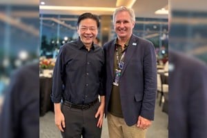 El primer ministro de Singapur, Lawrence Wong y el ministro de Relaciones Exteriores, Pablo Quirno.