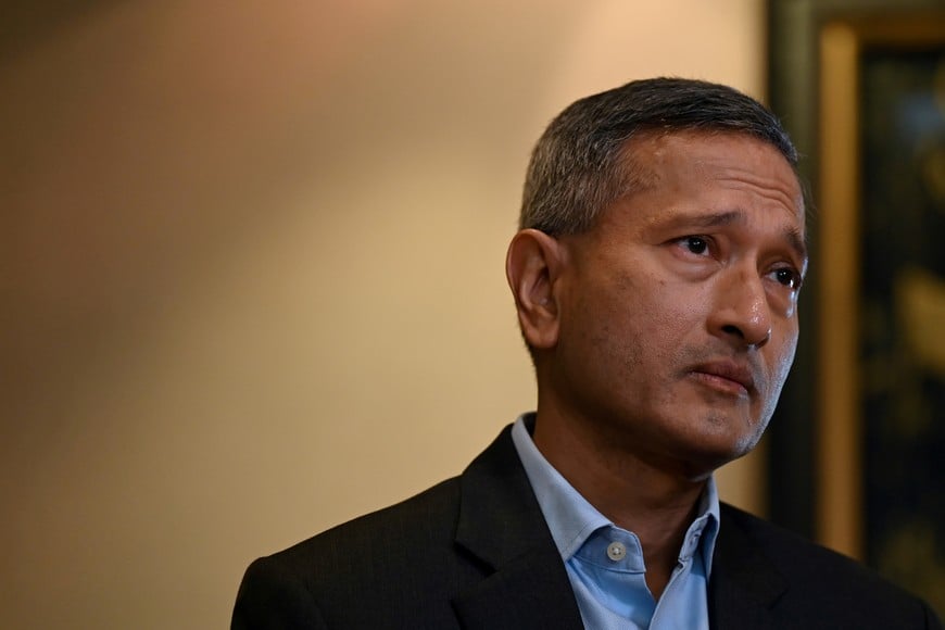 Singapore's Foreign Minister Vivian Balakrishnan speaks during an interview at the Ministry of Foreign Affairs in Singapore August 20, 2021. REUTERS/Caroline Chia
