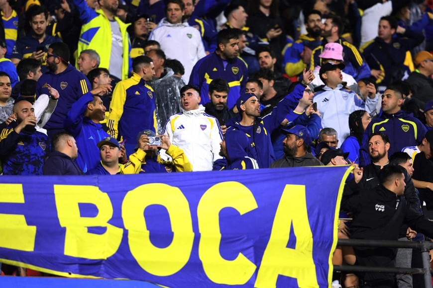 Soccer Football - Copa Sudamericana - Quarter Final - Second Leg - Sao Paulo v Boca Juniors - Cicero Pompeu de Toledo Stadium, Sao Paulo, Brazil - September 15, 2026
Boca Juniors fans inside the stadium before the match REUTERS/Alex Silva