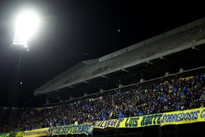 Soccer Football - Copa Libertadores - Round of 16 - First Leg - Rosario Central v Corinthians - Estadio Gigante de Arroyito, Rosario, Argentina - August 13, 2026
Rosario Central fans in the stands before the match REUTERS/Agustin Marcarian