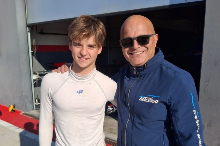 Lázaro Bainotti en el circuito de Cremona, Italia.
