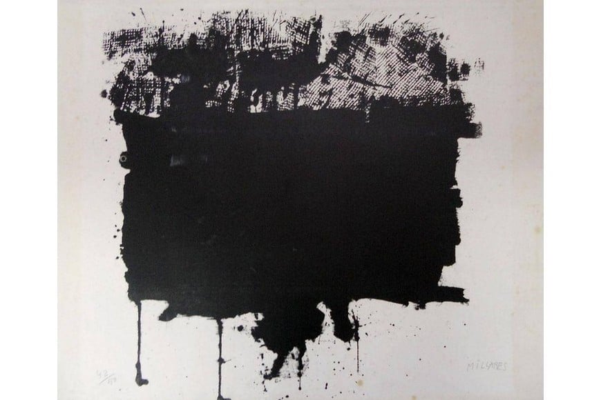 Grabado de Manolo Millares. Foto: Museo Nacional de Artes Visuales de Uruguay
