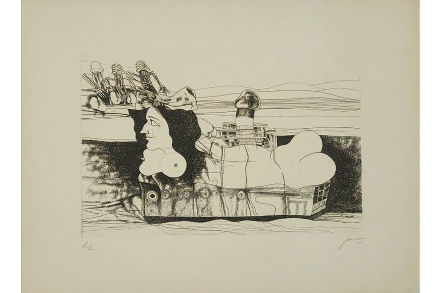 Obra de Ernesto Deira inspirada en V. Llosa. Foto: Galería Jacques Martínez