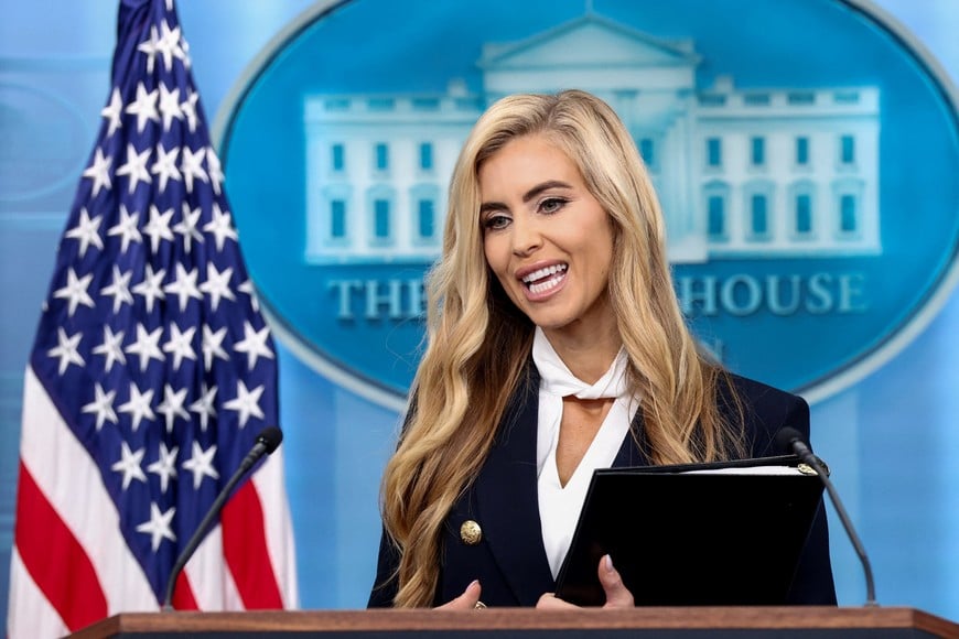 New White House Press Secretary Katie Zacharia holds her first press briefing at the White House in Washington, DC, US, October 13, 2026. REUTERS/Kevin Lamarque