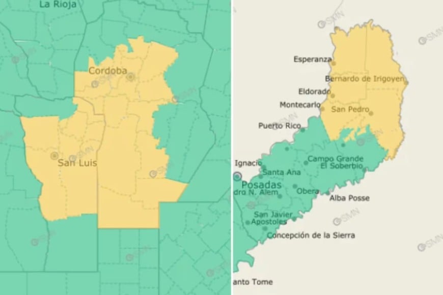 Las precipitaciones acumuladas podrían alcanzar los 50 milímetros.