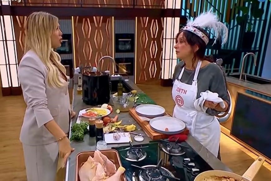 El momento del cruce entre Wanda Nara y Ediht Hermida