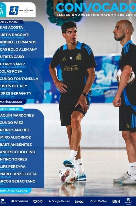 Argentina debuta ante Chile en la Conmebol Liga Evolución Futsal.