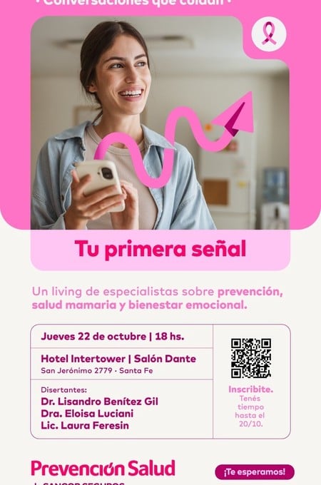 Prevención Salud brindará una charla gratuita sobre cáncer de mama en Santa Fe.