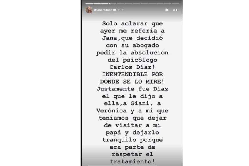 El descargo de Dalma.