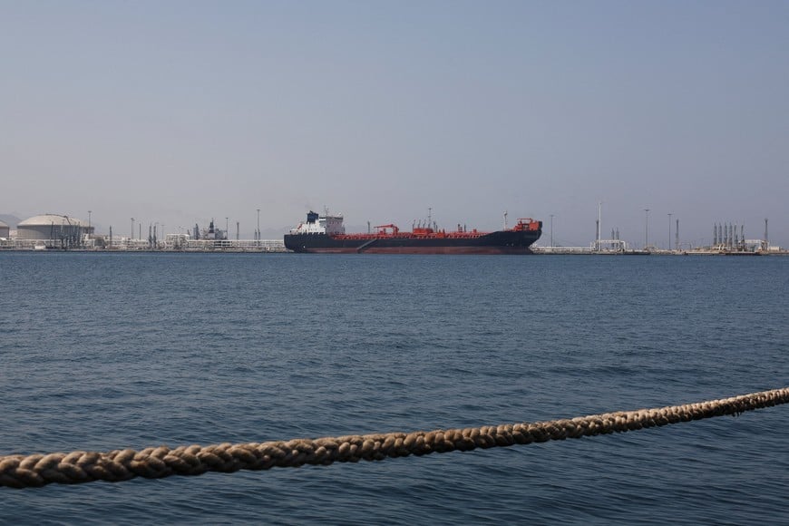 FILE PHOTO: Oil/Chemical Tanker "Bald Man" at the Port of Fujairah, as the U.S.-Israel conflict with Iran limits marine traffic in the Strait of Hormuz, in Fujairah, United Arab Emirates, May 6, 2026. REUTERS/Amr Alfiky/File Photo