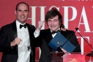 Milei este miércoles junto a Eduardo Bolsonaro.