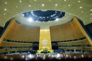 Una de las postales durante la 81.ª Asamblea General de las Naciones Unidas en la sede de la ONU en la ciudad de Nueva York, EE. UU., el 23 de septiembre de 2026. Crédito: REUTERS/Eduardo Muñoz