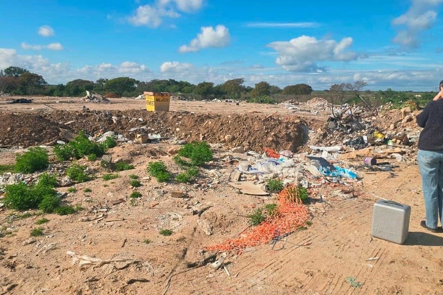 Un sector del predio allanado.