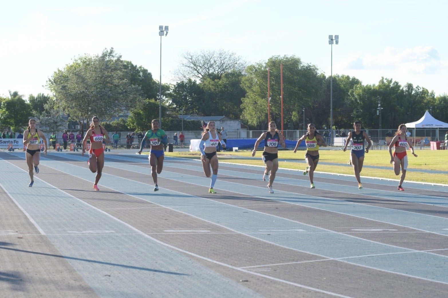 Primera carrera del XII Campeonato Sudamericano U23 de Atletismo 2026.