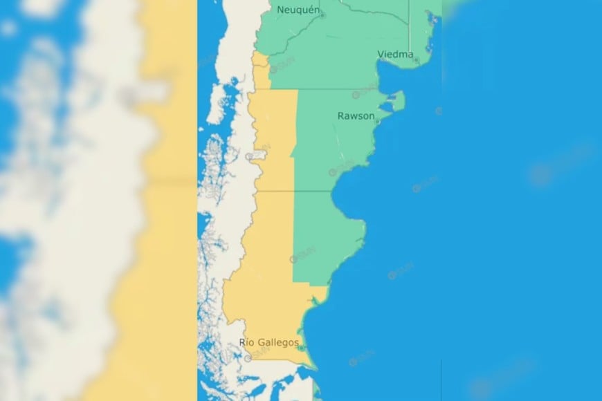 El pronóstico anticipa lluvias intensas y posible caída de granizo en la Patagonia.