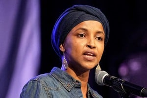 FILE PHOTO: U.S. Representative Ilhan Omar (D-MN) speaks during a campaign rally for Minnesota Lt. Gov. Peggy Flanagan, who is running against Angie Craig for the Democratic nomination to fill Tina Smith's senate seat, in Minneapolis, Minnesota, U.S., July 20, 2026. REUTERS/Tim Evans/File Photo