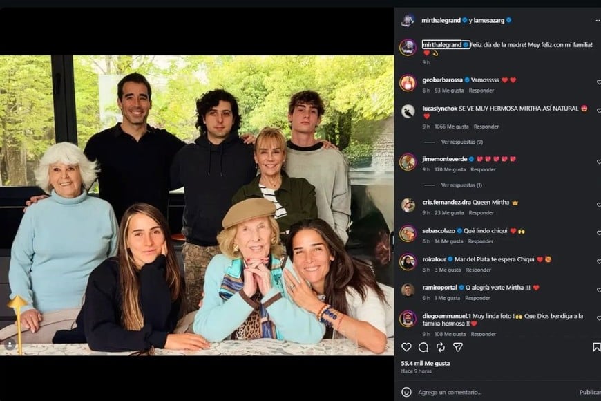 Publicación de la conductora en su red social