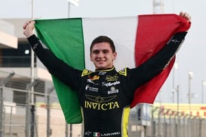Formula One F1 - Qatar Grand Prix - Lusail International Circuit, Lusail, Qatar - November 30, 2025
Leonardo Fornaroli celebrates after winning the Formula 2 title REUTERS/Jakub Porzycki