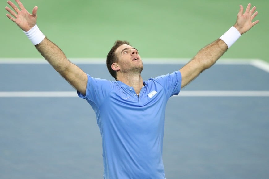 Tennis - Croatia v Argentina - Davis Cup Final - Arena Zagreb, Croatia - 27/11/16 Argentina's Juan Martin del Potro reacts after winning against Croatia's REUTERS/Antonio Bronic zagreb croacia juan martin del potro campeonato torneo copa davis 2016 tenis partido final tenistas equipo croacia argentina