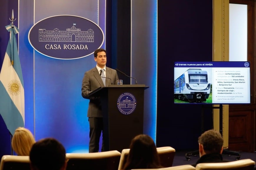 Ravier este lunes durante su Conferencia de Prensa. Crédito: Presidencia