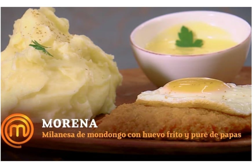 La periodista deportiva presentó una milanesa de mondongo con huevo frito y puré de papas.