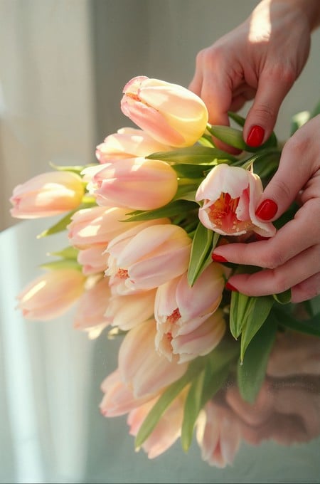 Los tulipanes rosas se asocian con el cariño, la ternura y la admiración.
