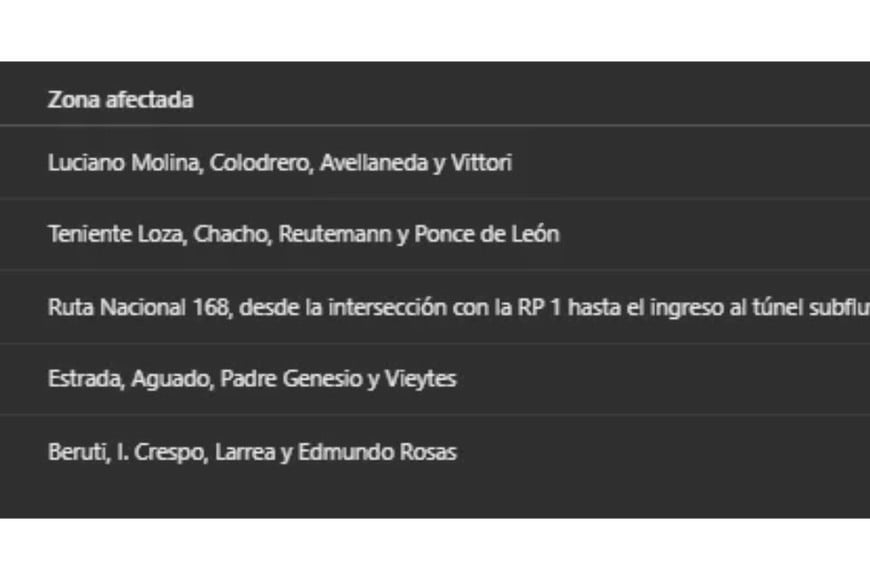 Estos son los sectores y horarios publicados: