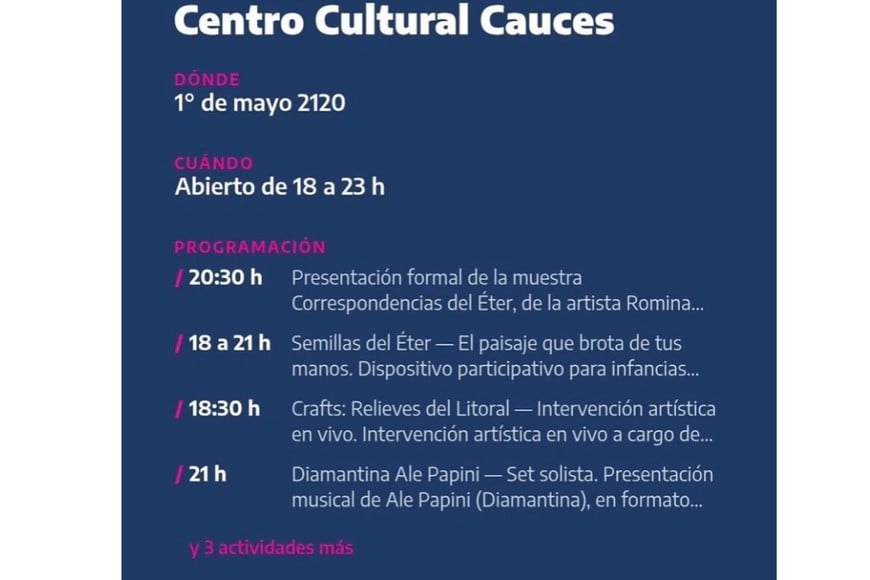 Cauces se suma por primera vez a la Noche de los Museos en Santa Fe.