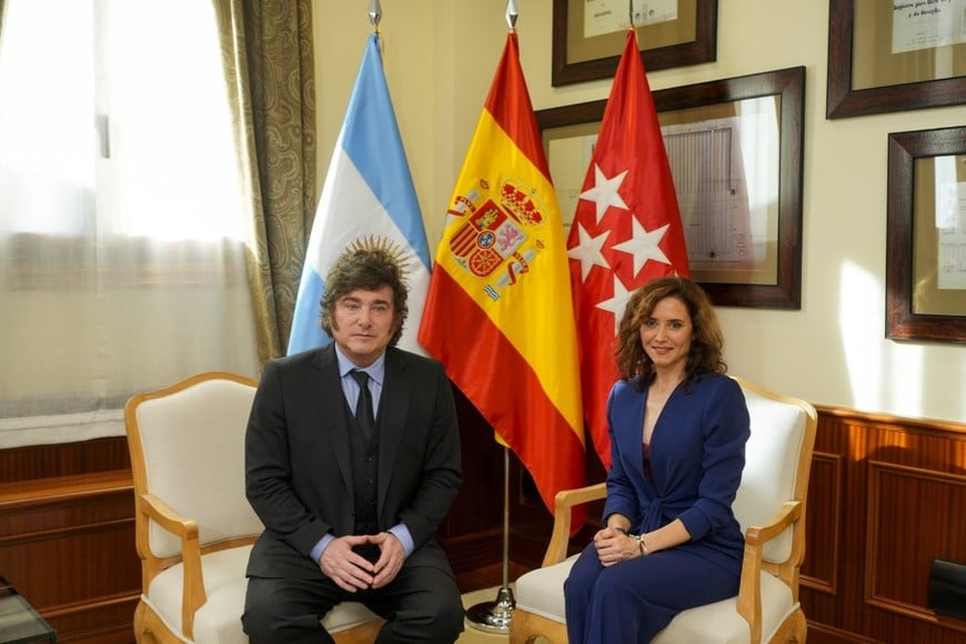 Milei se reunió con Isabel Díaz Ayuso durante su visita a España