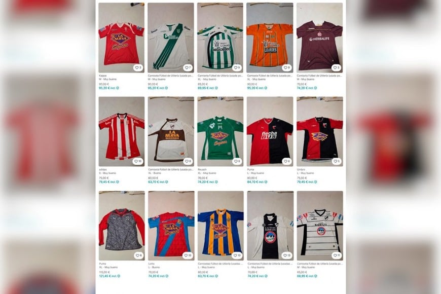 Dos camisetas de Colón, entre las que vende Lucas Aveldaño por “desapego”