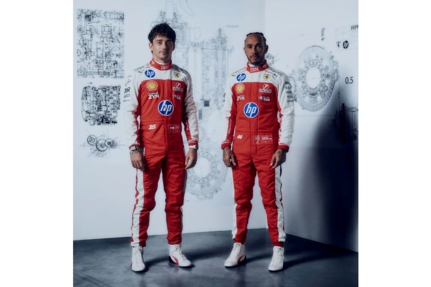 Leclerc y Hamilton con la nueva estética.