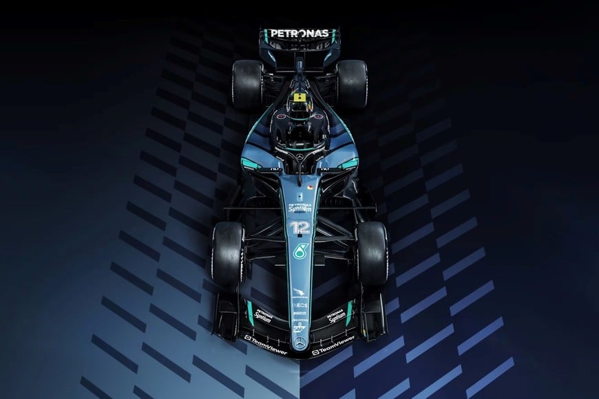 Los autos de Kimi Antonelli y George Russell sumarán detalles azules Créditos: Mercedesmgf1