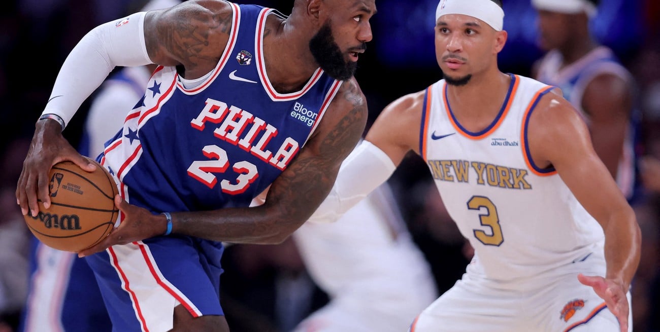 LeBron James debutó con Philadelphia y le amargó la noche a los campeones Knicks