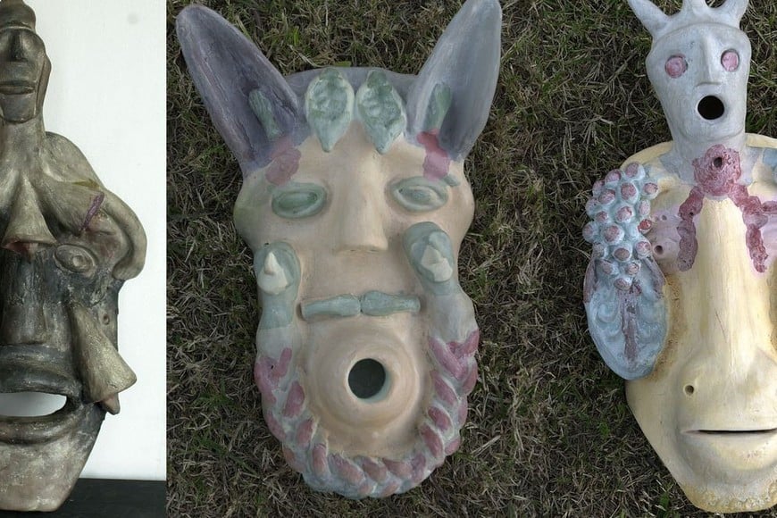 Máscaras del artista. Foto: Archivo El Litoral