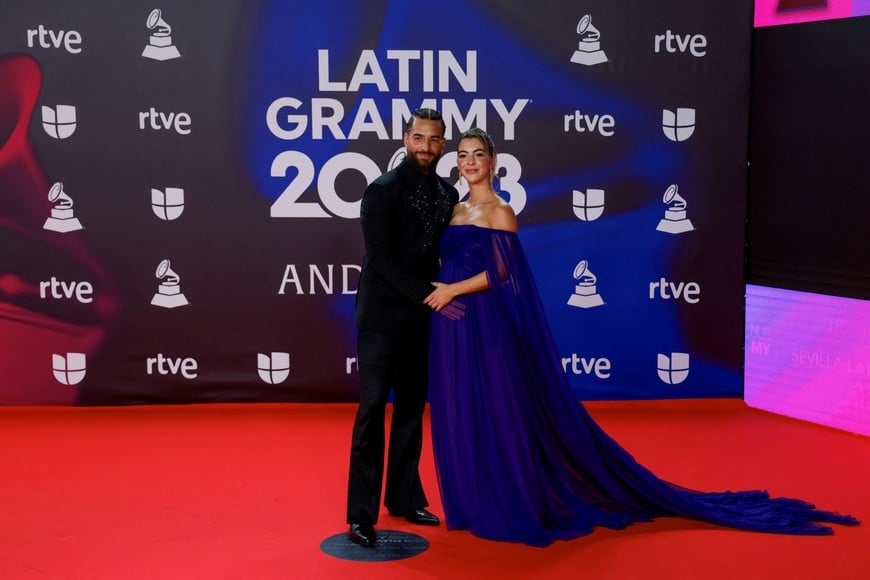 Maluma and Susana Gomez pose on the red carpet during the 24th Annual Latin Grammy Awards show in Seville, Spain, November 16, 2023. REUTERS/Marcelo del Pozo