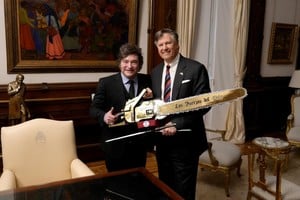 Javier Milei recibió a Christopher Landau este viernes en la Casa Rosada.