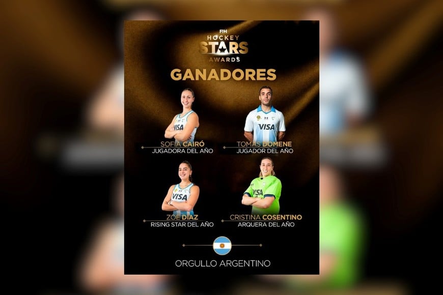Argentina se quedó con cuatro de los seis galardones individuales entregados por la FIH