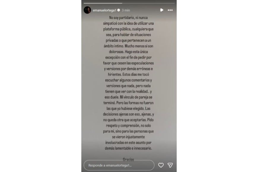 El comunicado del músico.