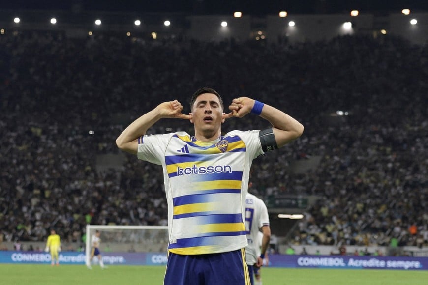 Soccer Football - Copa Sudamericana - Semi Final - Second Leg - Vasco da Gama v Boca Juniors - Estadio Maracana, Rio de Janeiro, Brazil - October 20, 2026
Boca Juniors' Miguel Merentiel celebrates scoring their second goal REUTERS/Ricardo Moraes TPX IMAGES OF THE DAY