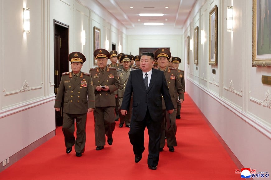 North Korean leader Kim Jong Un walks as a conference of company commanders for North Korea's Army, is held, in Pyongyang, North Korea, in this picture released by North Korea's official Korean Central News Agency on October 24, 2026. KCNA via REUTERS ATTENTION EDITORS - THIS IMAGE WAS PROVIDED BY A THIRD PARTY. REUTERS IS UNABLE TO INDEPENDENTLY VERIFY THIS IMAGE. NO THIRD PARTY SALES. SOUTH KOREA OUT. NO COMMERCIAL OR EDITORIAL SALES IN SOUTH KOREA.
