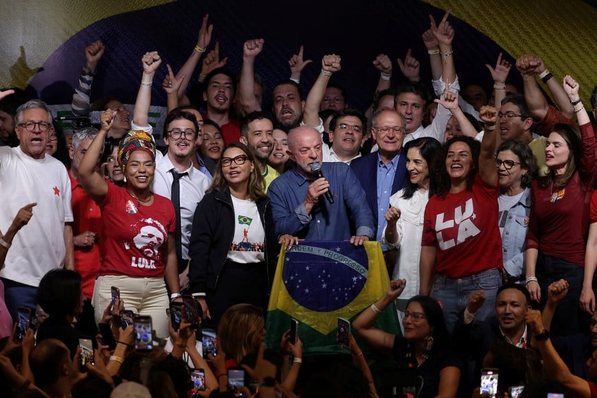 Brazil's President Luiz Inacio Lula da Silva, the Workers' Party (PT) candidate for re-election, speaks after winning the presidential runoff in Sao Paulo, Brazil, October 25, 2026. REUTERS/Amanda Perobelli