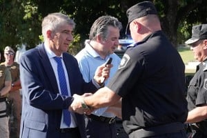 Los ministros de Gobierno de Santa Fe, Fabián Bastia, y de Justicia y Seguridad, Pablo Cococcioni.