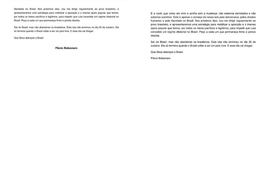 La página 3 de la primera versión (izquierda) de la carga de Flavio Bolsonaro y de la segunda versión (derecha). El Litoral