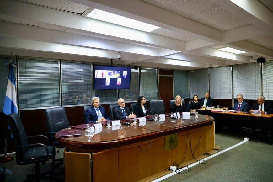 El jurado de Enjuiciamiento del Consejo de la Magistratura este jueves.