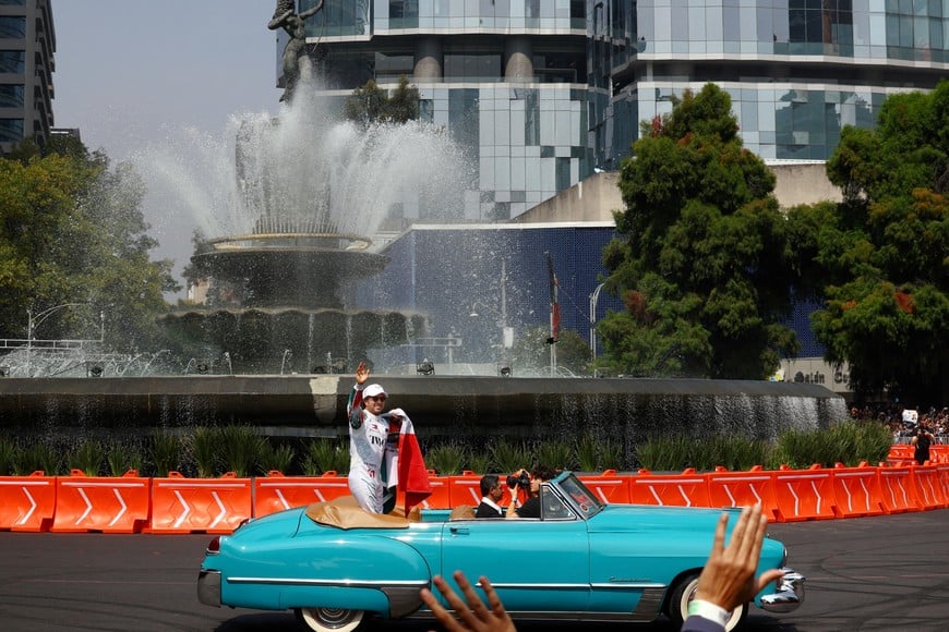 Formula One F1 - Mexico City Grand Prix - Cadillac's Sergio Perez 300th GP showrun - Mexico City, Mexico - October 28, 2026
Cadillac's Sergio Perez during the showrun REUTERS/Daniel Becerril     TPX IMAGES OF THE DAY