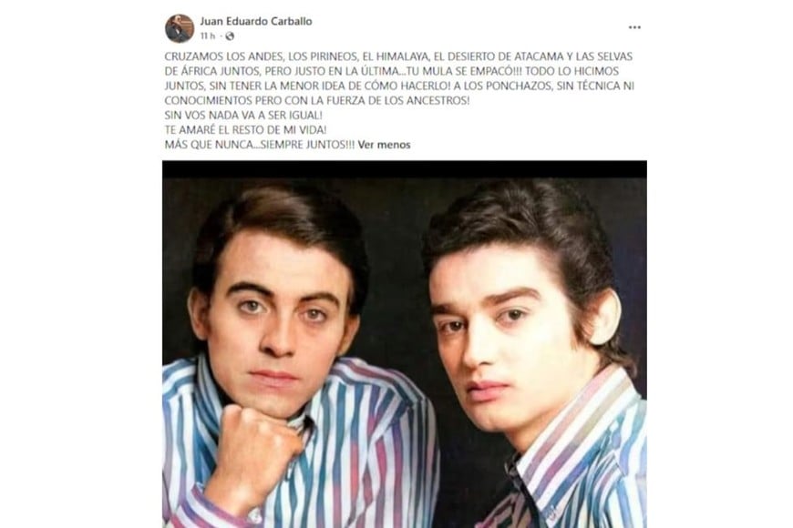 Juan Eduardo Carballo publicó un mensaje de despedida en sus redes sociales