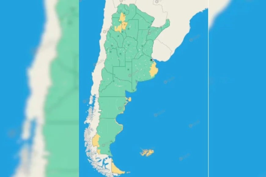 Las ráfagas de viento podrían superar los 90 kilómetros por hora en sectores de Chubut y Santa Cruz.