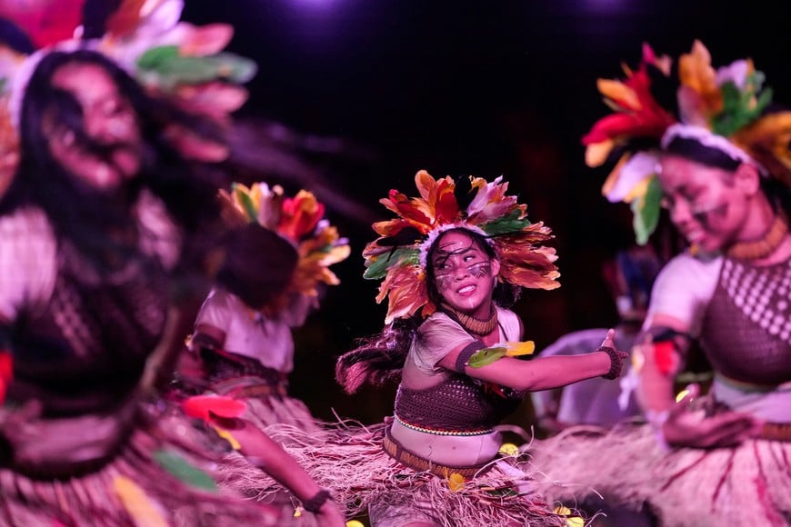 Performers take part in a Guyanese cultural performance during a State Reception held in honour of Britain's King Charles III at the State House in Georgetown on October 29, 2026. King Charles III is on an official visit to Guyana. BEN STANSALL/Pool via REUTERS